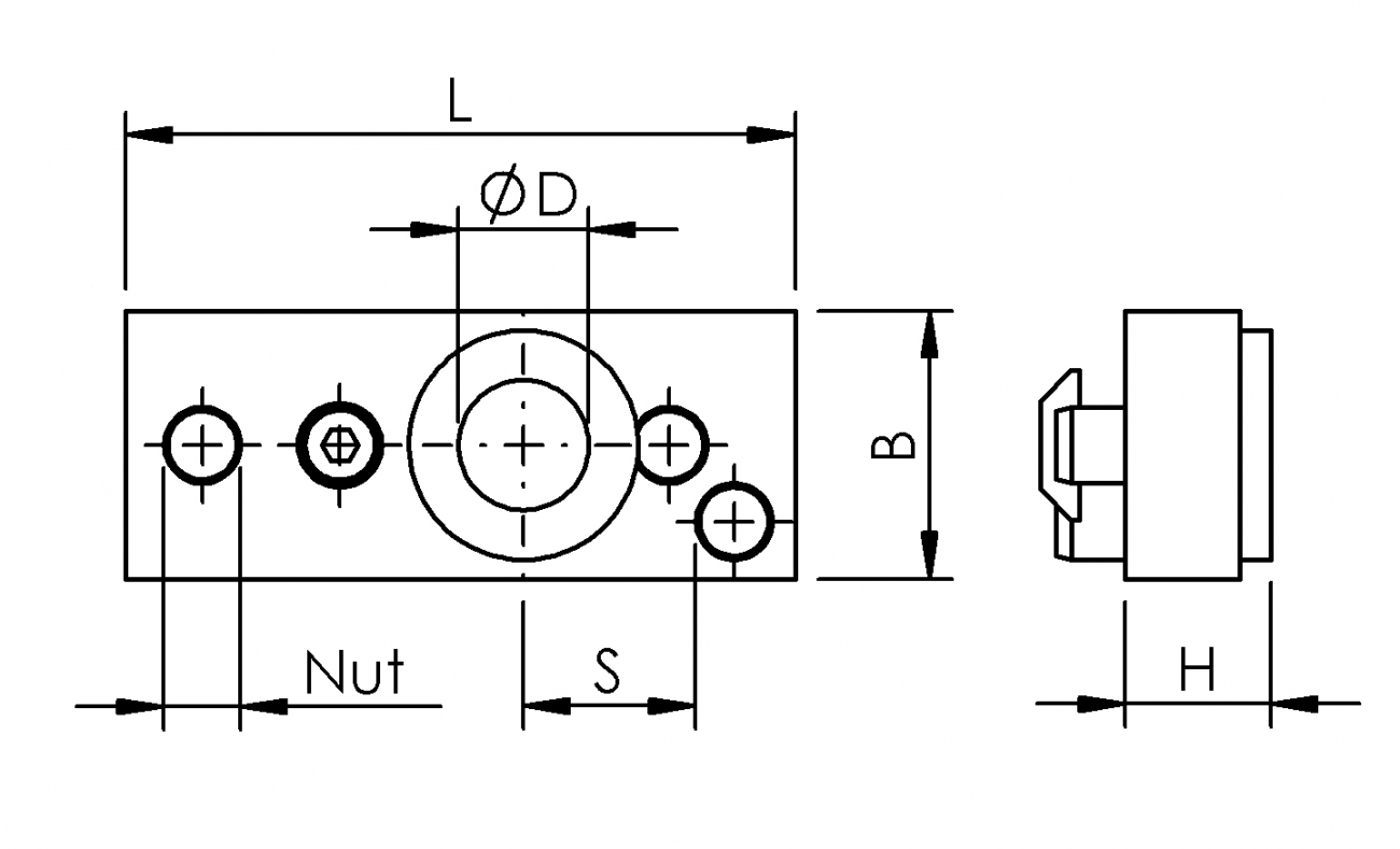 Bohrlehre D17 für Schnellspannverbinder B-Typ Nut 10 