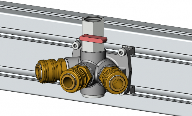 Druckluftverteiler 3-fach mit Kupplungen, Druckluftschnellkupplungen, Luftschlauchkupplung, mit pneumatischen Anschlüssen, Kupplungsstecker und Dichtung, Druckluftweiche 1/8 Zoll mit 3x Kupplungsdosen und Stecknippel NW 7,2 Luftweiche, Verteiler