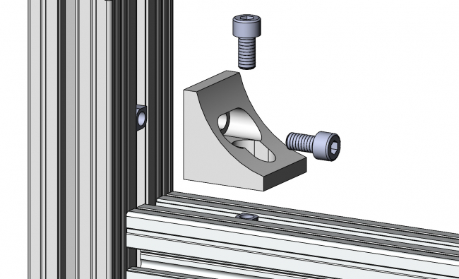 Winkel, Eckwinkel, Winkelverbinder,  Aluwinkel, Verbinder, Verbindungselement, Knotenelement