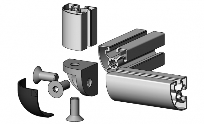 Eckwinkel rund, Rundwinkel, Winkel, Eckwinkel Rundwinkel, Winkel, Eckwinkel, Winkelverbinder, Gusswinkel, Aluwinkel, Verbinder, Verbindungselement