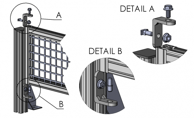 Montageset, Montagehalterung, Einhängewinkel Set, Zaunelement, Profilzubehör