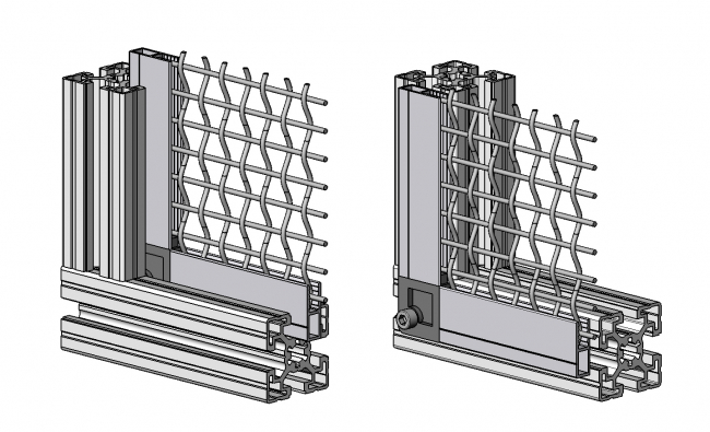 Gittereinfassprofil Nut 10, Wellengitter, Zaun, Flächenelement Wellengitter, Zaun, Flächenelement, Platten, Schreiben, Schutzeinhausung, einfassen, Klemmen, Dichten, Fixieren
