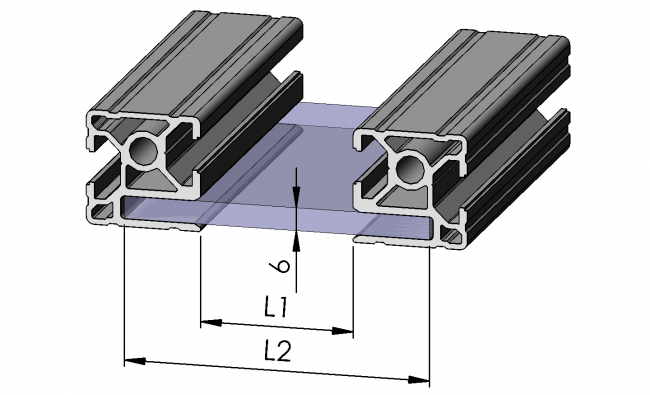 Klemmprofil 1N Nut 8, Einfassprofil, Rahmenprofil, Endprofil, Eckprofil, Aluminiumprofil, Systemprofil, Aluprofil, Maschinenbauprofil, Raster 30, Nut 8