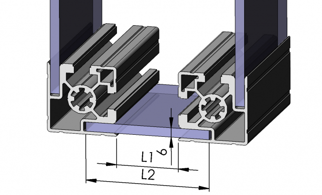 Klemmprofil 2NE Nut 10, Einfassprofil, Rahmenprofil, Endprofil, Eckprofil, Aluminiumprofil, Systemprofil, Aluprofil, Maschinenbauprofil, Raster 30, Nut 8