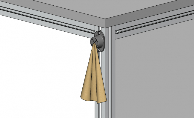 Lappenhalter, Arbeitsplatzzubehör Arbeitsplatzzubehör, Arbeitsplatz, Logistikplatz, Logistikarbeitsplatz, Versandplatz, Werkbank, Systemplatz, Montageplatz, Modular, Arbeitstisch, Arbeitsstation