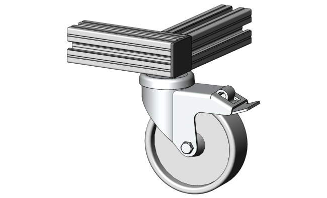 Lenkrolle mit Rückenloch PA, Rad, Reifen, Rolle Lenkrolle, Bockrolle, Feststeller, Rolle, Rückenloch, Rückenplatte, Bodenrollen, Reifen, Transport