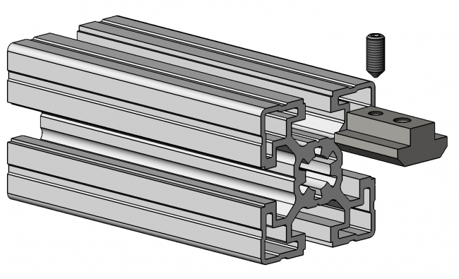 Nutenstein mit Gewindestift Nut 10, Gewindeplatte, Rhombusstein Profilzubehör, NS, N-Stein, Gewindeplatte, Rhombusstein, fixierbar, feststellbar, anschlag, positionierbar, Aluprofiltechnik