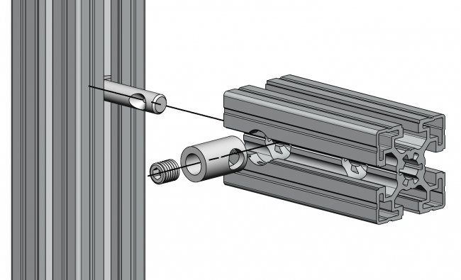 Schnellverbinder außen, Schnellspannverbinder, Nutverbinder, Innenverbinder Schnellspannverbinder, SV, Nutverbinder, Innenverbinder, Hülsenverbinder, Ankerverbinder, Querverbinder, Längsverbinder, Parallelverbinder