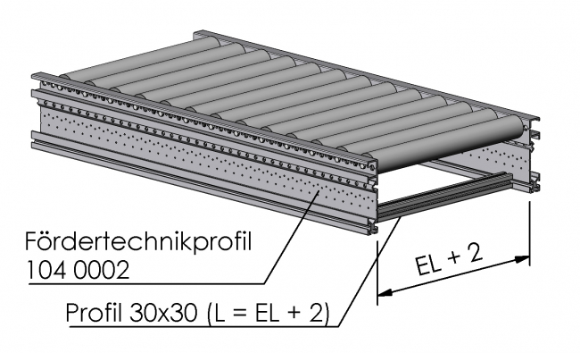 Schwerkrafttragrollen Sechskantachse SW11, Fördertechnik, Logistik Fördertechnik, Schwerlastbahn, Förderbahn, Logistik, Intralogistik