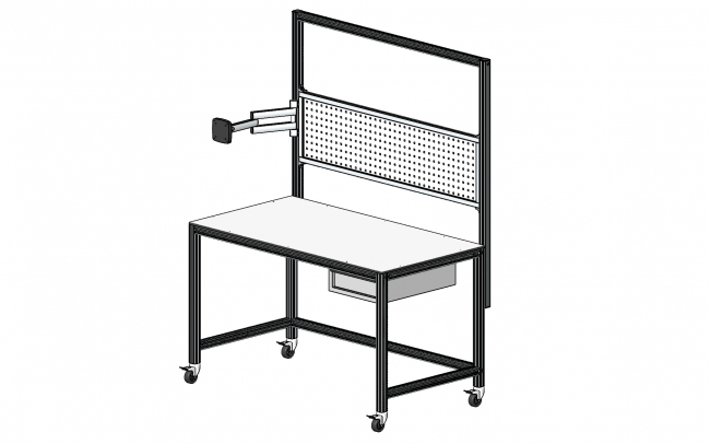 Standard-Arbeitsplatz auf Rollen, Werkbank, Montageplatz, Logistikarbeitsplatz Werkbank, Montageplatz, rollbar, Logistikplatz, Logistikarbeitsplatz, Versandplatz, Systemplatz, Modular, Arbeitstisch, Arbeitsstation