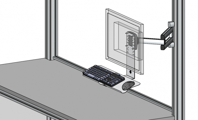 Tastaturhalter / Adapter, Halterung, Tragarm VESA Adapter, Schwenkarm, Ergolift, Monitor Wandhalterung, Monitor Tischhalterung, TV Lift, Monitorständer, Konferenzraum, Büro, Monitorhalterung Vollbeweglich, Monitor Arm Tischhalterung für Monitore, Bildschirme bis zu 27 Zoll, 8kg Belastbarkeit pro Arm