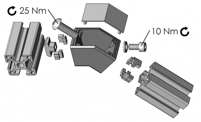 Verbinder 45°, Verbinder, Verbindung, 45 Verbinder 45°, Verbinder, Verbindung, 45