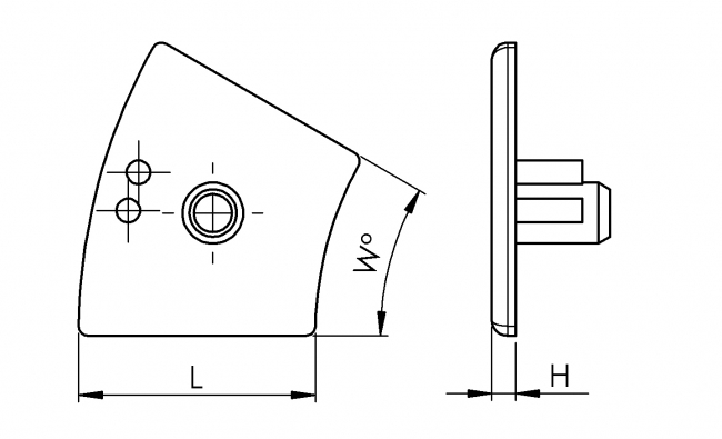 Abdeckkappe Winkel, Profilzubehör, Aluminiumprofil, Systemprofil Profilzubehör, Aluminiumprofil, Systemprofil, Aluprofil, Maschinenbauprofil, Raster 20, Raster 30, Raster 40, Raster 45, Raster 50, Nut 6, Nut 8, Nut 10