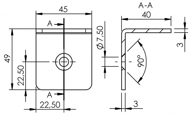 Anschlagwinkel, Anschlag, Stopper Winkel, Eckwinkel, Winkelverbinder, Stahlwinkel, Verbinder, Verbindungselement
