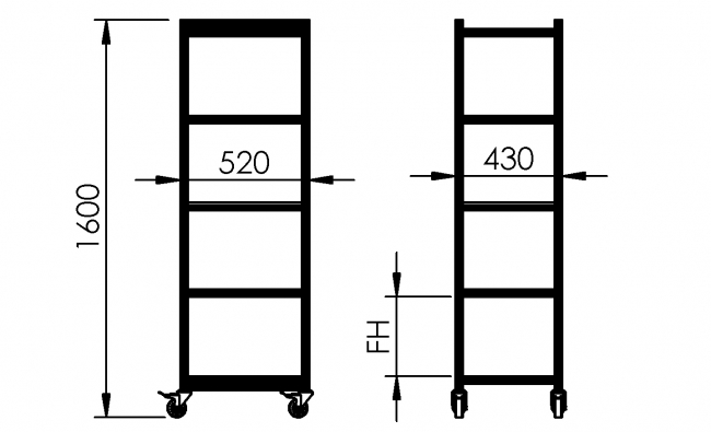Behälterwagen für Sichtlagerkasten einreihig, Systemwagen für Eurobehälter KLT, Systemwagen für Eurobehälter, Packaging, Materialbereitstellung, Logistik, Intralogistik, Kommissionierwagen, Supermarktwagen