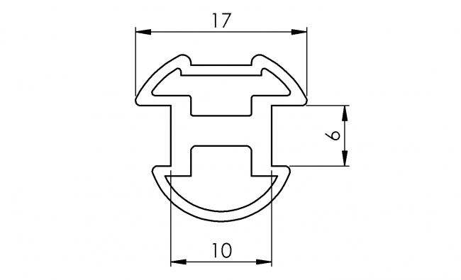 Dichtungsprofil Nut 10, Aluminiumprofil, Systemprofil, Maschinenbauprofil Aluminiumprofil, Systemprofil, Aluprofil, Maschinenbauprofil, Raster 20, Raster 30, Raster 40, Raster 45, Raster 50, Nut 6, Nut 8, Nut 10