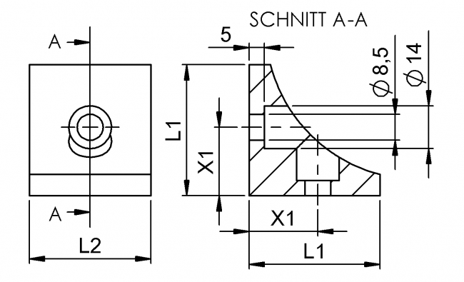 Eckwinkel gezogen Standard, Winkel, Eckwinkel, Winkelverbinder Winkel, Eckwinkel, Winkelverbinder,  Aluwinkel, Verbinder, Verbindungselement, Knotenelement