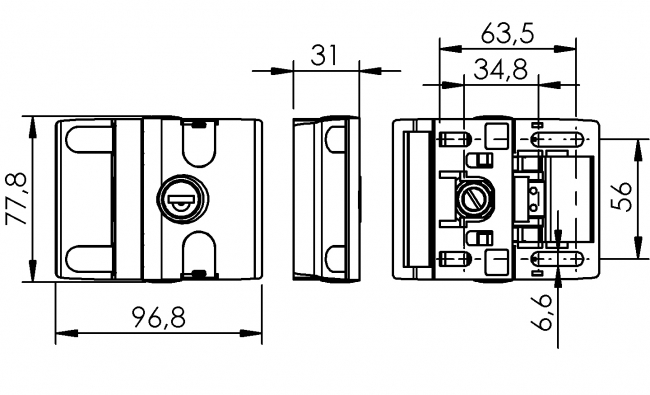 Fallenverschluss, Federreigelverschluss, Federriegel, Federriegelschloss, Riegelschloss, Riegelverschluss, Türschloss