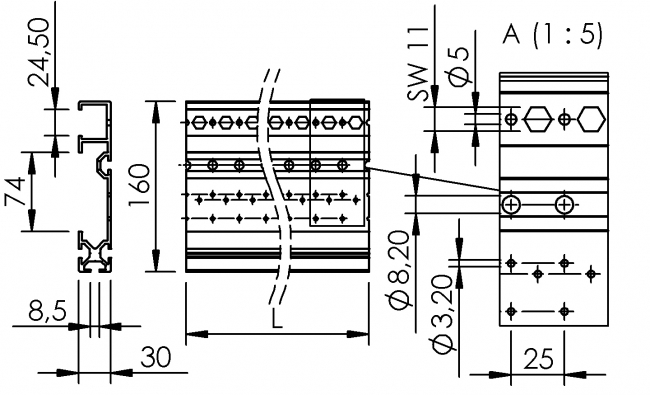 Fördertechnikprofil, Förderband, Rollenförderer, Bandförderer, Z-Förderer, Logistik, Logistikprofil, Förderrollen