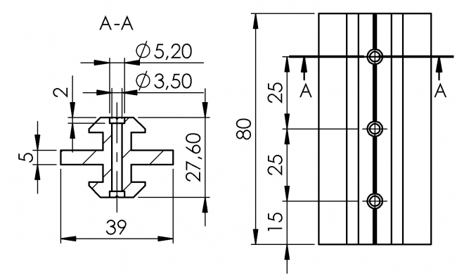 Gleiter Typ A für Nut 10, Lineartechnik Lineareinheit, Lineartechnik, Linearrollen, Linearschlitten, Gleitschiene, Rollschiene, Lastschlitten