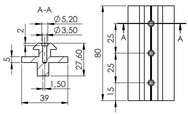 Gleiter Typ C für Nut 10, Lineartechnik Lineareinheit, Lineartechnik, Linearrollen, Linearschlitten, Gleitschiene, Rollschiene, Lastschlitten