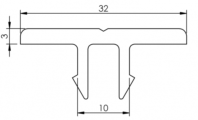 Gleitleiste Nut 10, Abdeckprofil, Gleitprofil Gleitleiste Nut 10, Schutz, Abdeckung, Abdeckprofil, Gleitprofil