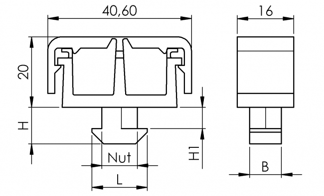 Kabelclip 2-Kammer, Haltering, Kabelführung, Schlauchführung Haltering, Kabelführung, Schlauchführung, Leitungsführung, Installationselemente, Flexibel, elastisch, dynamisch, Kabelfixierung, Leitungsfixierung, Kabelhalter, Zugentlastung, Kabelhalterung, Kabelklemme, Aluprofiltechnik