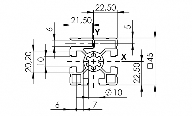 Klemmprofil 1N Nut10, Einfassprofil, Rahmenprofil Klemmprofil 1N Nut10, Einfassprofil, Rahmenprofil, Endprofil, Eckprofil, Aluminiumprofil, Systemprofil, Aluprofil, Maschinenbauprofil, Raster 30, Nut 8