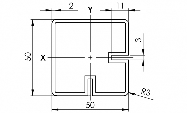 Teleskop-Profil für Profil 45 x 45, Aluminiumprofil, Systemprofil, Maschinenbauprofil Teleskop-Profil für Profil 45 x 45, Teleskop-Profil, Profil, Teleskop, Grundprofil