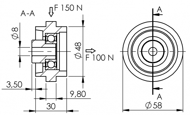 Tragrolle mit Führung, Lineareinheit, Lineartechnik, Linearrollen, Linearschlitten, Gleitschiene, Rollschiene, Lastschlitten