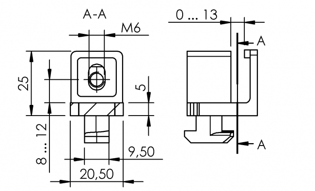 Vario Clip, Scheibenblock, Distanzblock Scheibenblock, Distanzblock, Wellengitter, Flächenelement, Platten, Schreiben, Schutzeinhausung, einfassen, Klemmen, Dichten, Fixieren, Aluprofiltechnik