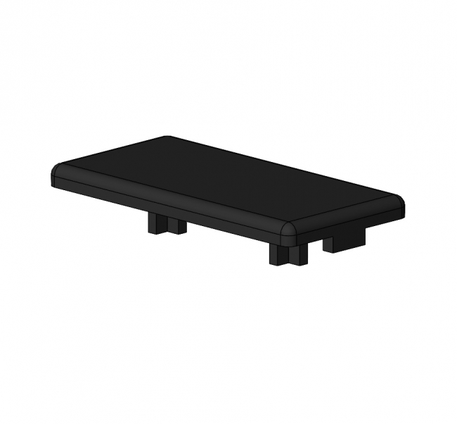 Abdeckkappe Rechteck für Nut 10, Aluminiumprofil, Systemprofil Profilzubehör, Aluminiumprofil, Systemprofil, Aluprofil, Maschinenbauprofil, Raster 20, Raster 30, Raster 40, Raster 45, Raster 50, Nut 6, Nut 8, Nut 10