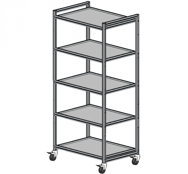 Behälterwagen für Sichtlagerkasten zweireihig, Systemwagen für Eurobehälter KLT, Systemwagen für Eurobehälter, Packaging, Materialbereitstellung, Logistik, Intralogistik, Kommissionierwagen, Supermarktwagen