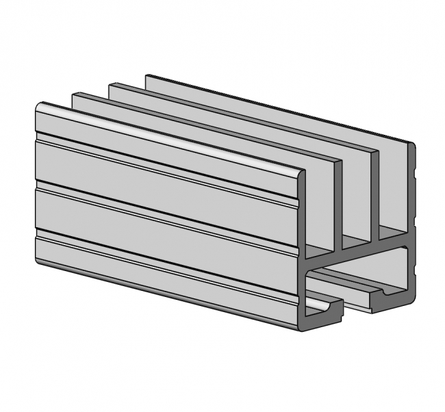 Führungsprofil für Schiebetür, Aluminiumprofil, Systemprofil, Aluprofil Aluminiumprofil, Systemprofil, Aluprofil, Maschinenbauprofil, Raster 30, Nut 8