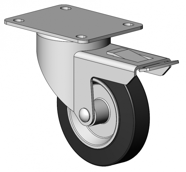 Lenkrolle mit Rückenplatte ESD, Rad, Reifen, Rolle Lenkrolle, Bockrolle, Feststeller, Rolle, Rückenloch, Rückenplatte, Bodenrollen, Reifen, Transport