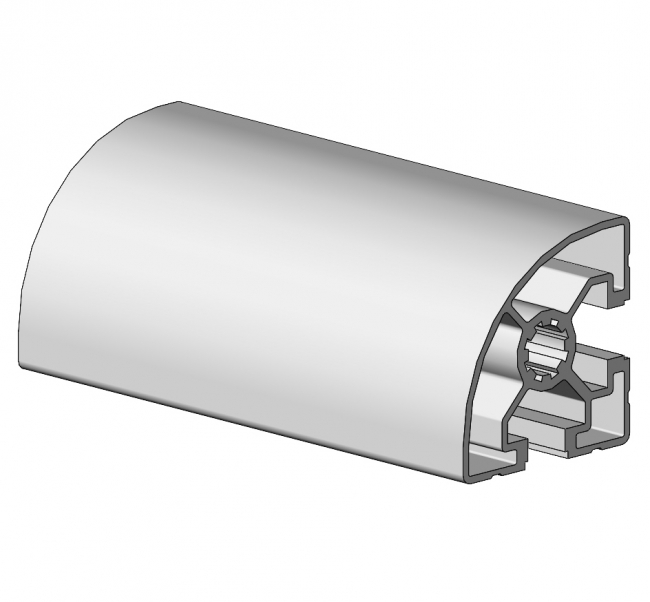 Profil 45 x 45 Radius, Aluminiumprofil, Systemprofil, Maschinenbauprofil Profil 45 x 45 Radius, Profil 45, Profil, Radius, Grundprofil