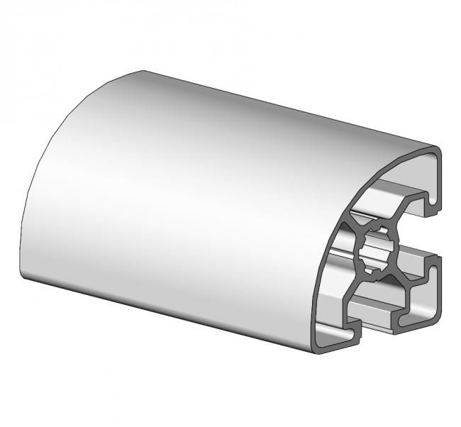 Profil 45 x 45 Radius, Aluminiumprofil, Systemprofil, Maschinenbauprofil Profil 45 x 45 Radius, Profil 45, Profil, Radius, Grundprofil