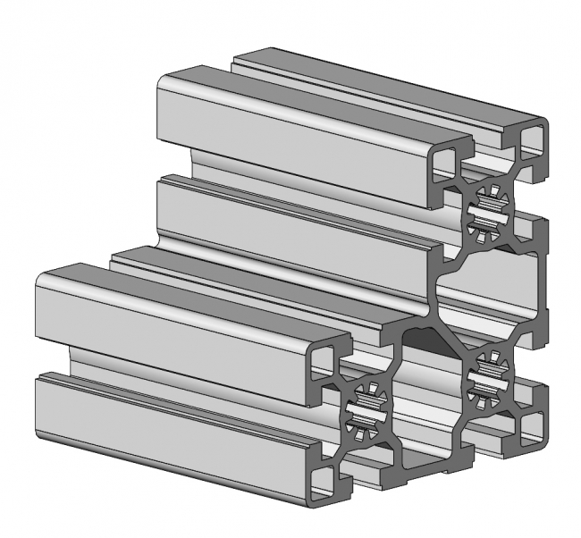 Profil 45 x 90 x 90, Profil 45, Profil, Grundprofil, Aluminiumprofil, Systemprofil, Aluprofil, Maschinenbauprofil, Raster 45, Nut 10, Aluprofiltechnik