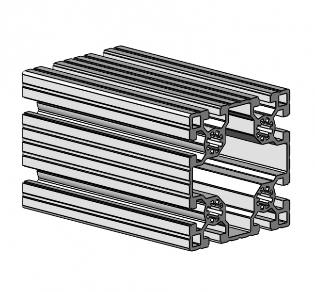 Profil 90 x 90 leicht, Profil 90, Profil, leicht, Grundprofil, Aluminiumprofil, Systemprofil, Aluprofil, Maschinenbauprofil, Raster 45, Nut 10, Aluprofiltechnik
