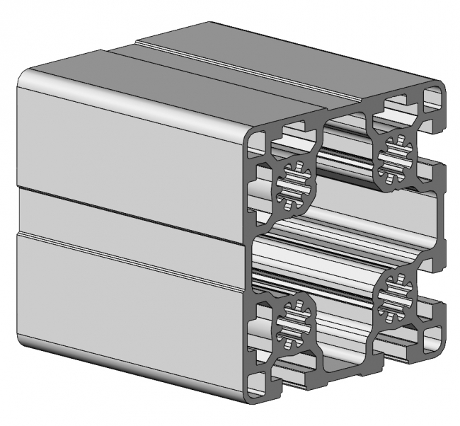 Profil 90 x 90, Profil 90, 4N, Profil, Grundprofil, Aluminiumprofil, Systemprofil, Aluprofil, Maschinenbauprofil, Raster 45, Nut 10, Aluprofiltechnik