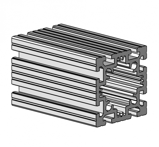 Profil 90 x 90 mittel, Profil 90, mittel, Profil, Grundprofil, Aluminiumprofil, Systemprofil, Aluprofil, Maschinenbauprofil, Raster 45, Nut 10, Aluprofiltechnik